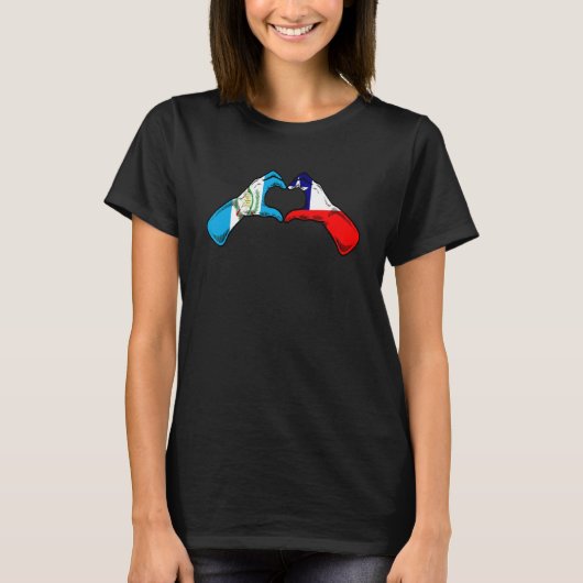Chili Guatemala Flag Chilean Guatemalan Heart T-Shirt (Vorderseite)
