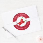 Chili-Hot-Sauce-Label Runder Aufkleber (Umschlag)