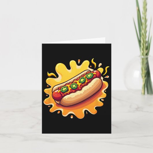 Chili Hund mit Jalepenos Design Karte (Vorderseite)
