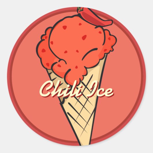 Chili-Icecream-Aufkleber Runder Aufkleber (Vorderseite)
