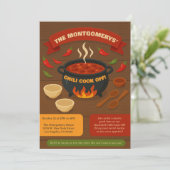 Chili in der Familie Koch von Potluck Fall Party Einladung (Stehend Vorderseite)