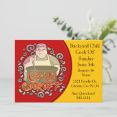 Chili-Koch aus der Stirn Einladung (Stehend Vorderseite)