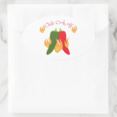 Chili Koch-weg Ovaler Aufkleber (Tasche)