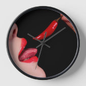 Chili-Lippen Uhr (Vorderseite)