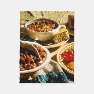 Chili mit Cornbread Fleecedecke