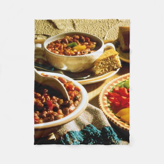 Chili mit Cornbread Fleecedecke (Vorderseite)