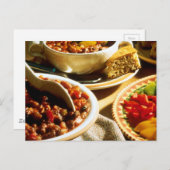 Chili mit Cornbread Postkarte (Vorne/Hinten)