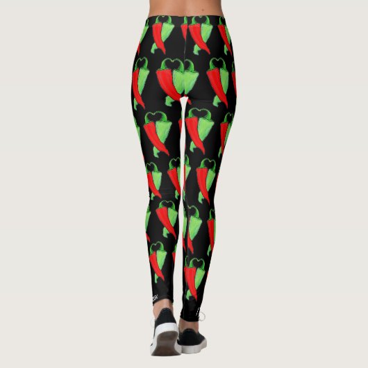 Chili mit rotem oder grünem Chile personalisieren  Leggings (Rückseite)