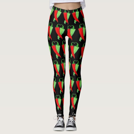 Chili mit rotem oder grünem Chile personalisieren  Leggings (Vorderseite)