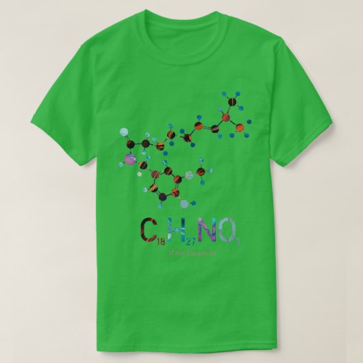 Chili Molecule Capsaicin Chemie T-Shirt (Design vorne)