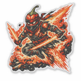 Chili-Nebel-Feuer-Ninja – Vintage-Space-Warrior  Aufkleber