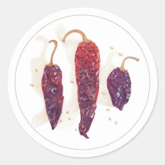CHILI-PAPRIKASCHOTEN 1,5" Rundkleber Runder Aufkleber (Vorderseite)