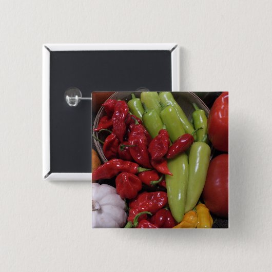 Chili-Paprikaschoten Button (Vorne & Hinten)