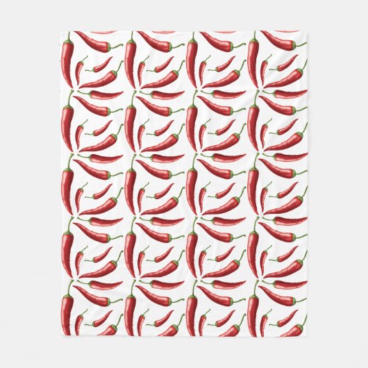 Chili Paprikaschoten Fleecedecke (Vorderseite)