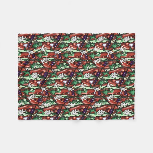 Chili-Paprikaschoten Fleecedecke (Vorderseite (Horizontal))