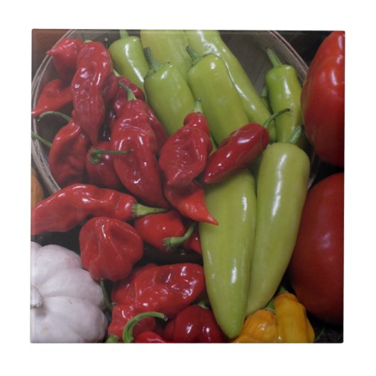 Chili-Paprikaschoten Fliese (Vorderseite)