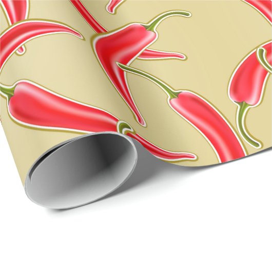Chili-Paprikaschoten Geschenkpapier (Rolleneckpunkt)