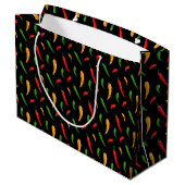 Chili Paprikaschoten Geschenktasche Große Geschenktüte (Rückseite Schrägansicht)