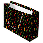 Chili Paprikaschoten Geschenktasche Große Geschenktüte (Vorderseite Schrägansicht)