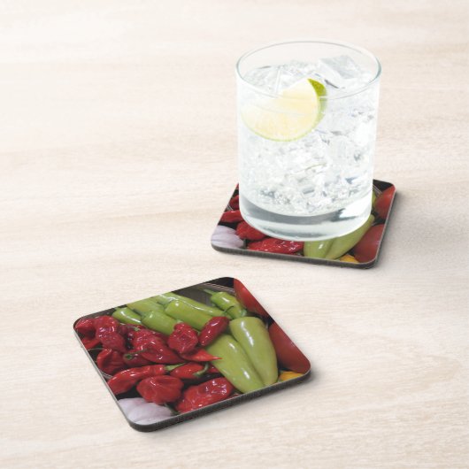 Chili-Paprikaschoten Getränkeuntersetzer (Rechte Seite)