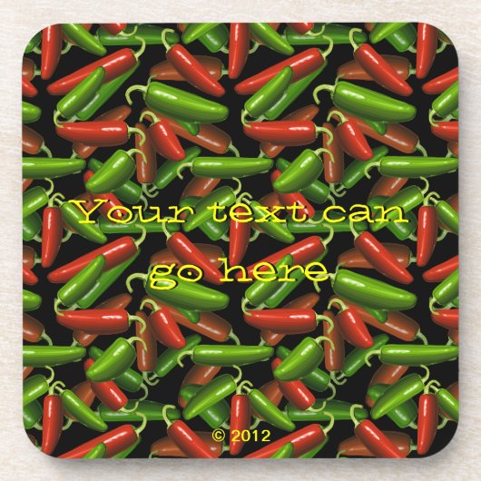 Chili-Paprikaschoten Getränkeuntersetzer (Vorderseite)