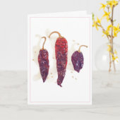 CHILI-PAPRIKASCHOTEN Grußkarte Karte (Gelbe Blume)