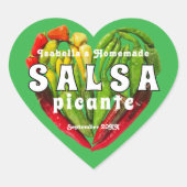 Chili Paprikaschoten Heiß und scharf Herz-Aufkleber (Vorderseite)