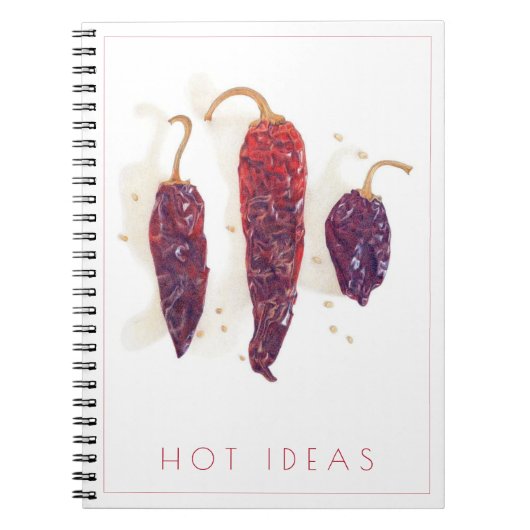 CHILI-PAPRIKASCHOTEN "HOT IDEAS" SpiralNotebook Notizblock (Vorderseite)