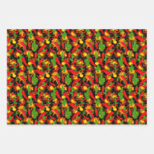 Chili Paprikaschoten, Kaktus und Flammen Gemustert Geschenkpapier Set (Vorderseite 2)