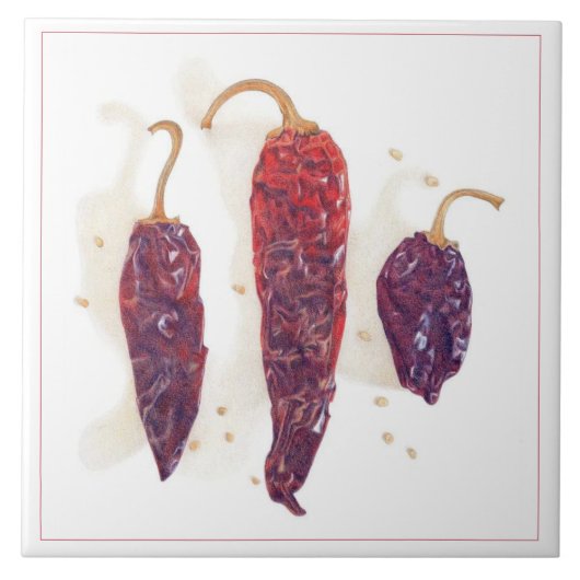 CHILI PAPRIKASCHOTEN Keramik Tile Fliese (Vorderseite)