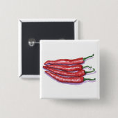 Chili-Paprikaschoten-Knopf Button (Vorne & Hinten)