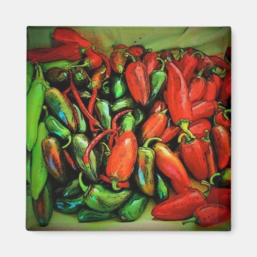 Chili Paprikaschoten Magnet (Vorne)