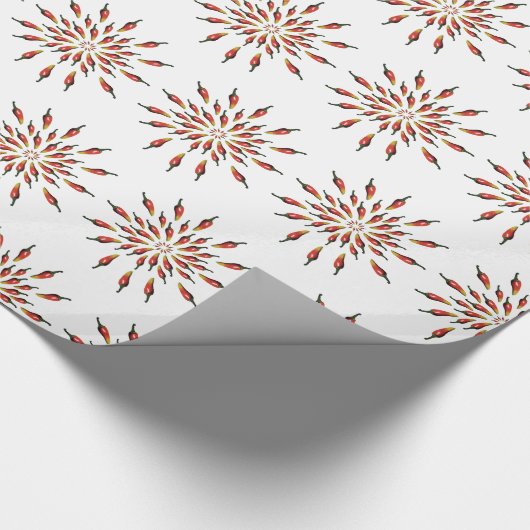 Chili Paprikaschoten Mandala Art Geschenkpapier (Ecke)