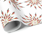 Chili Paprikaschoten Mandala Art Geschenkpapier (Rolleneckpunkt)
