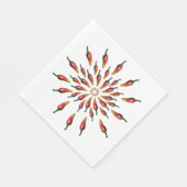 Chili Paprikaschoten Mandala Pattern Serviette (Ecke)