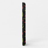 Chili-Paprikaschoten-Muster auf Schwarz Case-Mate iPhone Hülle (Hinten/Links)