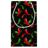 Chili Paprikaschoten Muster kleine Geschenktasche Geschenktüte (Rückseite)