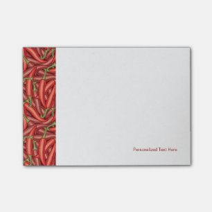 Chili-Paprikaschoten Post-it Klebezettel