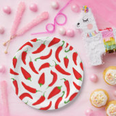 Chili Paprikaschoten Red White Fun Pappteller (Party)