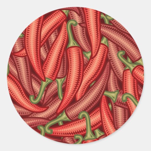 Chili-Paprikaschoten Runder Aufkleber (Vorderseite)