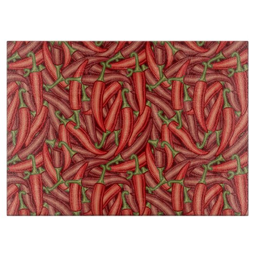 Chili-Paprikaschoten Schneidebrett (Vorderseite)