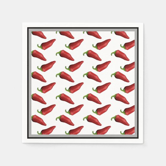 Chili-Paprikaschoten Serviette (Vorderseite)