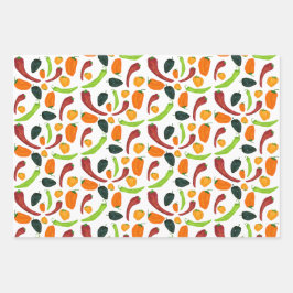 Chili Paprikaschoten Südwestlich von Spicy Pepper  Geschenkpapier Set