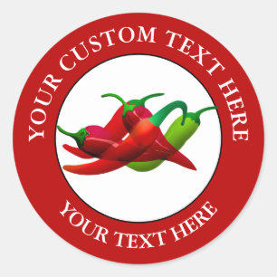 Chili-Paprikaschoten Symbol für das benutzerdefini Runder Aufkleber