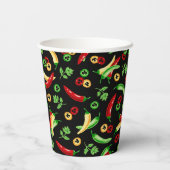 Chili Paprikaschoten und Cilantro Pappbecher (Rückseite)