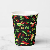 Chili Paprikaschoten und Cilantro Pappbecher (Links)