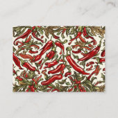 Chili Paprikaschoten Vintag Elegante Visitenkarte (Rückseite)