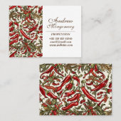 Chili Paprikaschoten Vintag Elegante Visitenkarte (Vorne/Hinten)