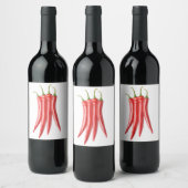 Chili-Paprikaschoten Weinetikett (Flaschen)