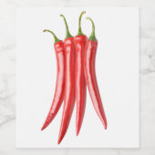 Chili-Paprikaschoten Weinetikett (Einzelnes Label)